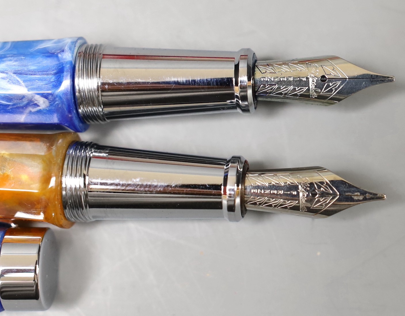 Two cased Stipula Adagio fountain pens